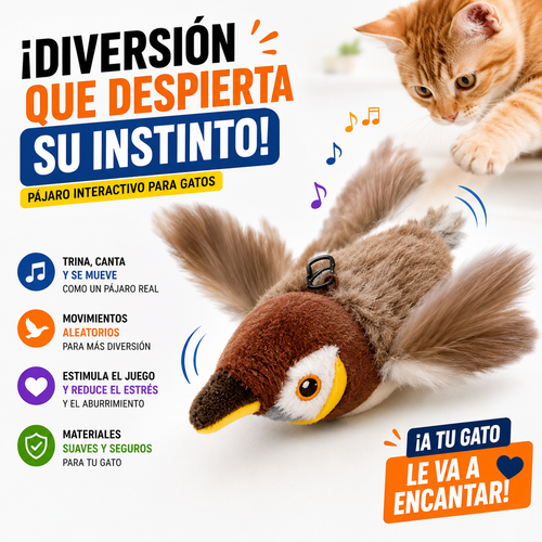 Pájaro interativo para mascotas